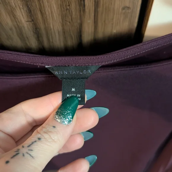 Ann Taylor Mixed Media Pleated Sleeve Blouse - Picture 3 of 4